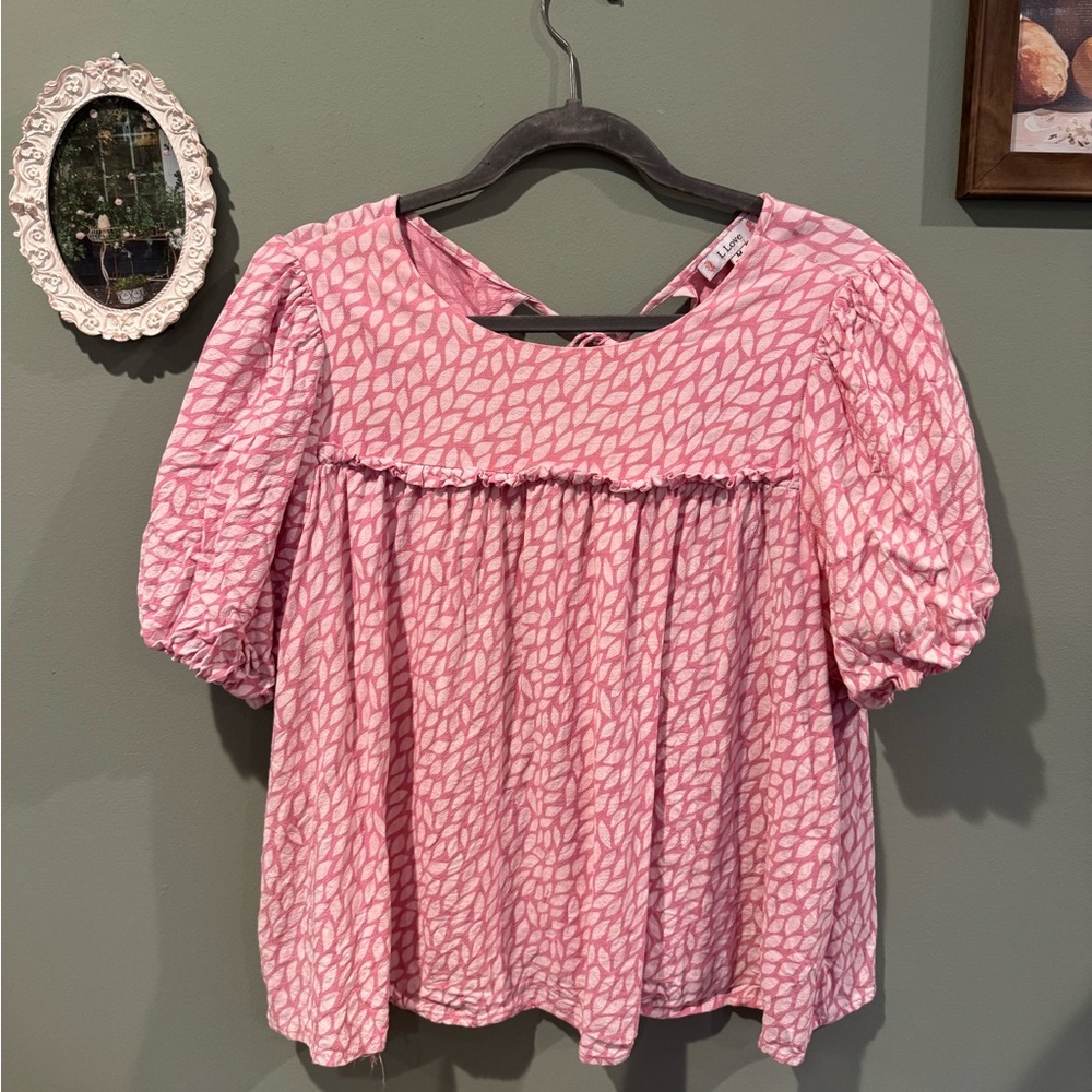 L LOVE blouse 100% royal linen